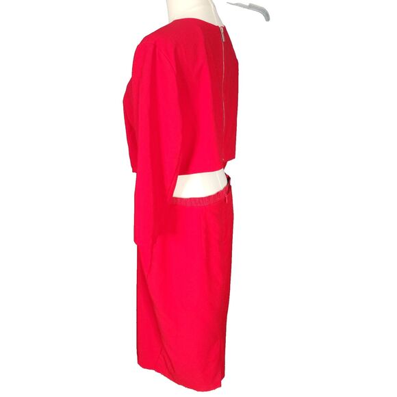 Gabrielle Union Red Cutout Bodycon Midi Dress Size 12 - Picture 6 of 16